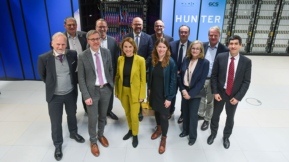 Group photo in front of Hunter supercomputer.